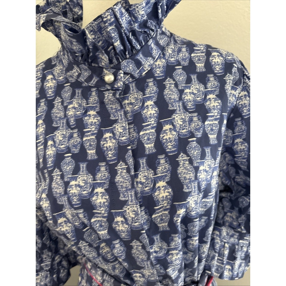 Pittypats Clothing Co Arcadia Dress XL Blue White Ginger Jar Chinoiserie Maxi - Picture 5 of 11